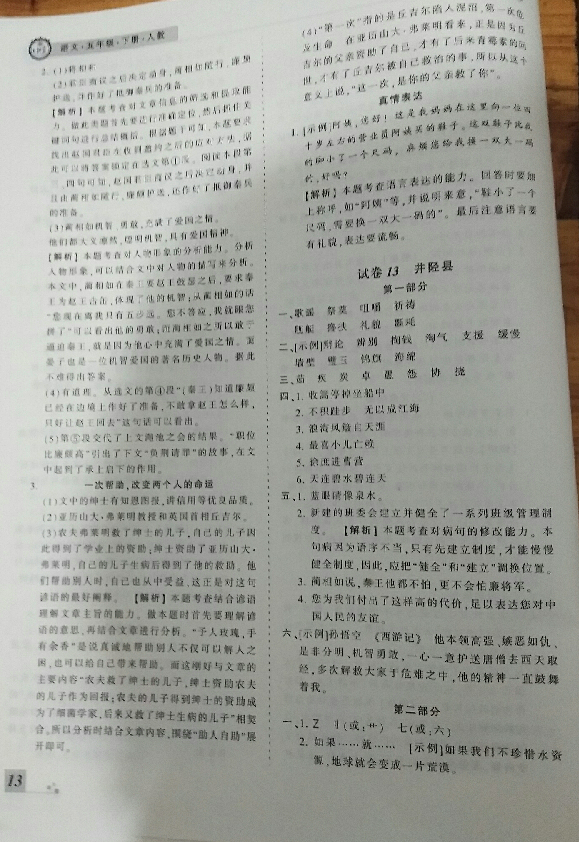 2018年王朝霞各地期末試卷精選五年級(jí)語(yǔ)文下冊(cè)人教版河北專版 第13頁(yè)