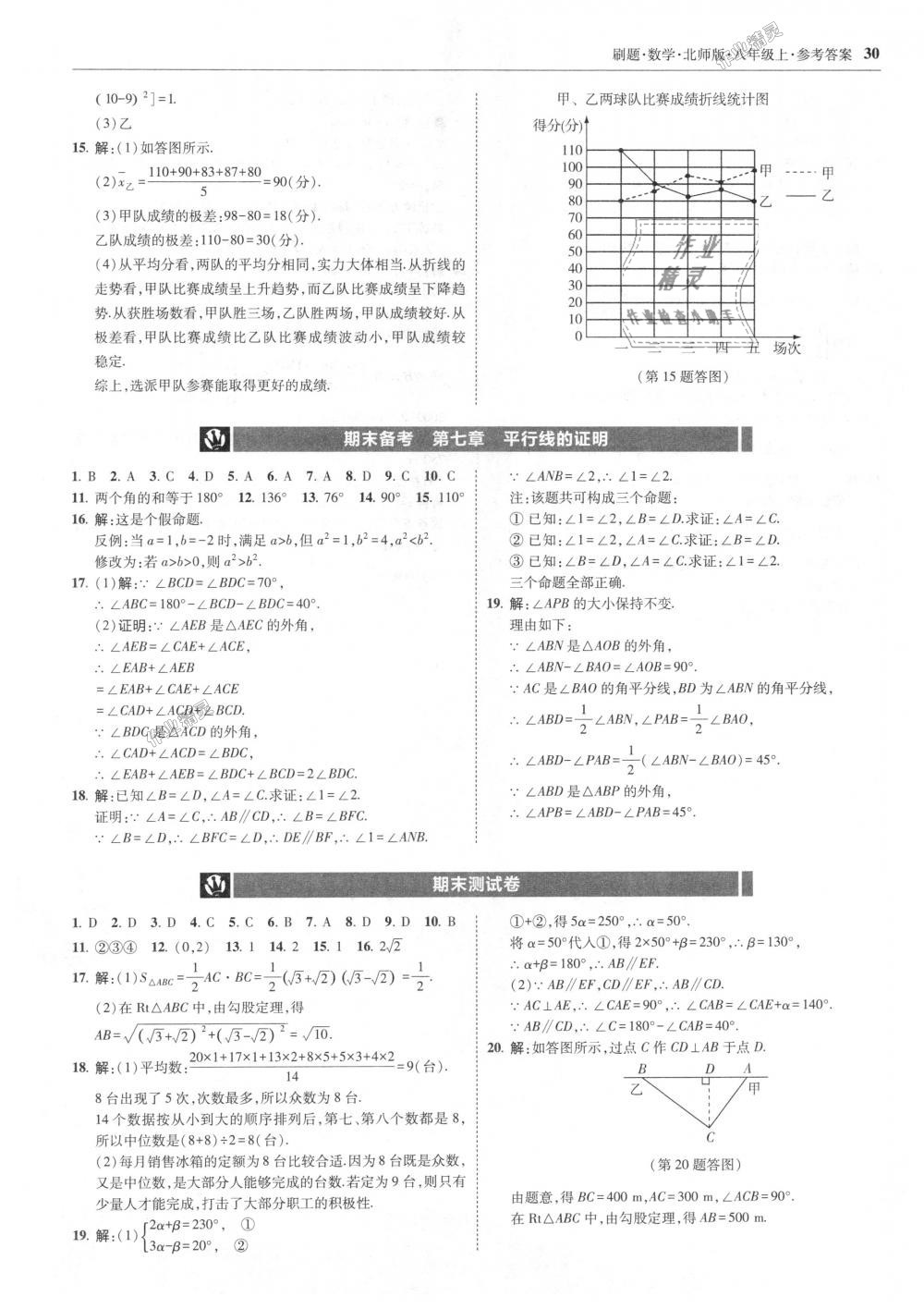 2018年北大綠卡刷題八年級數(shù)學上冊北師大版 第30頁