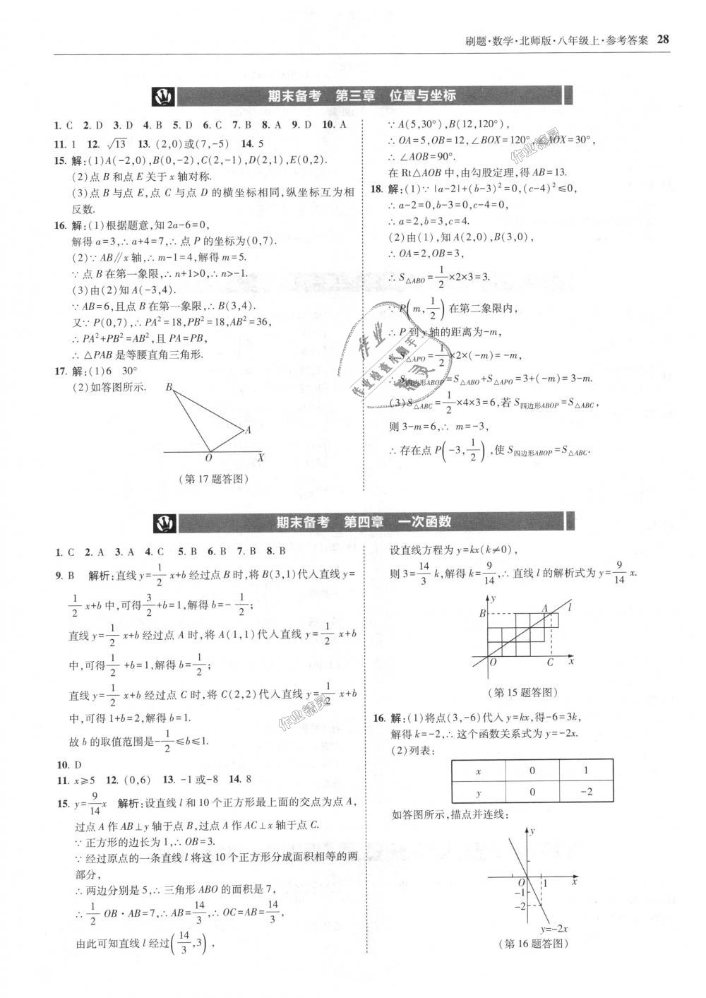 2018年北大绿卡刷题八年级数学上册北师大版 第28页