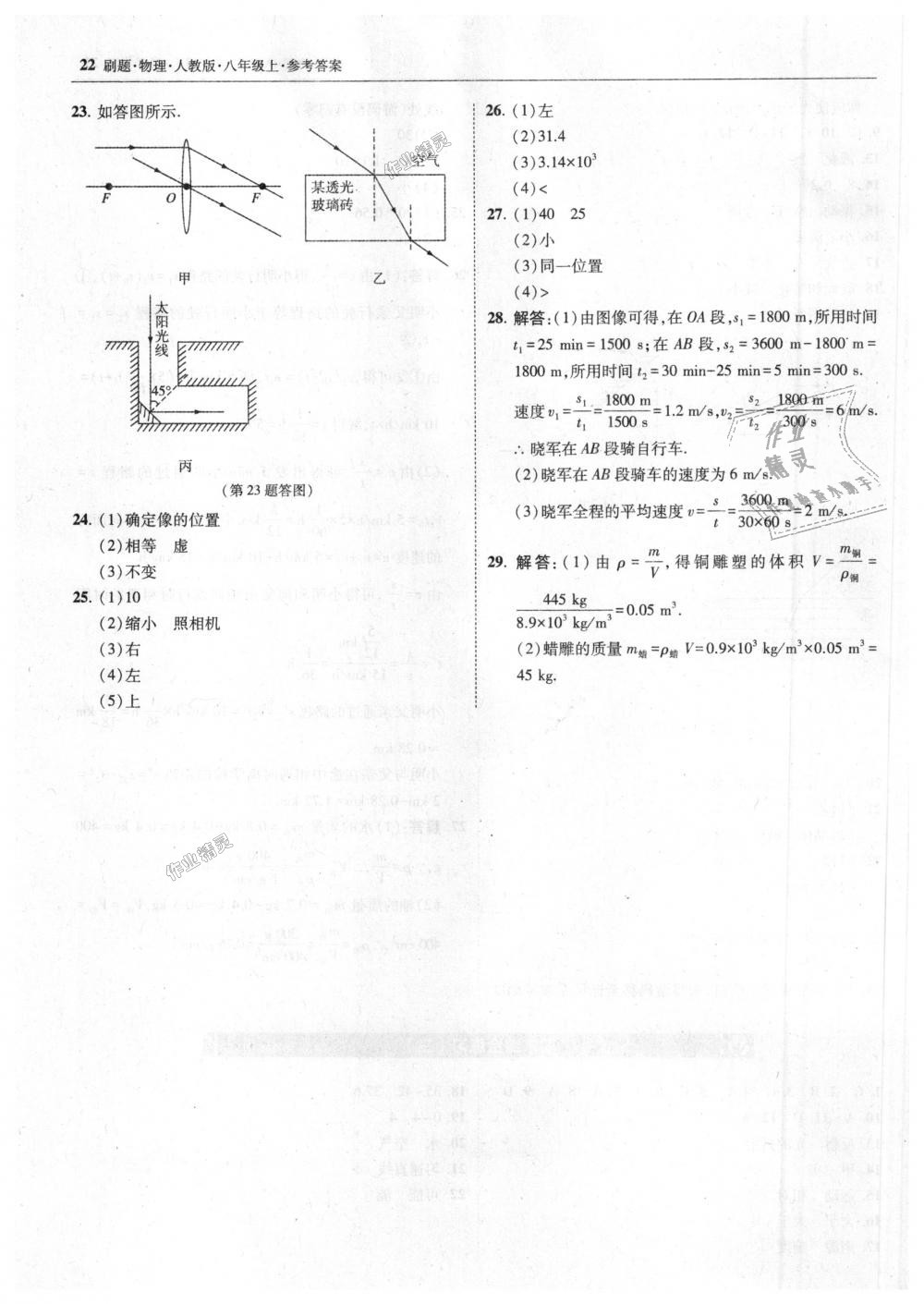 2018年北大綠卡刷題八年級物理上冊人教版 第22頁