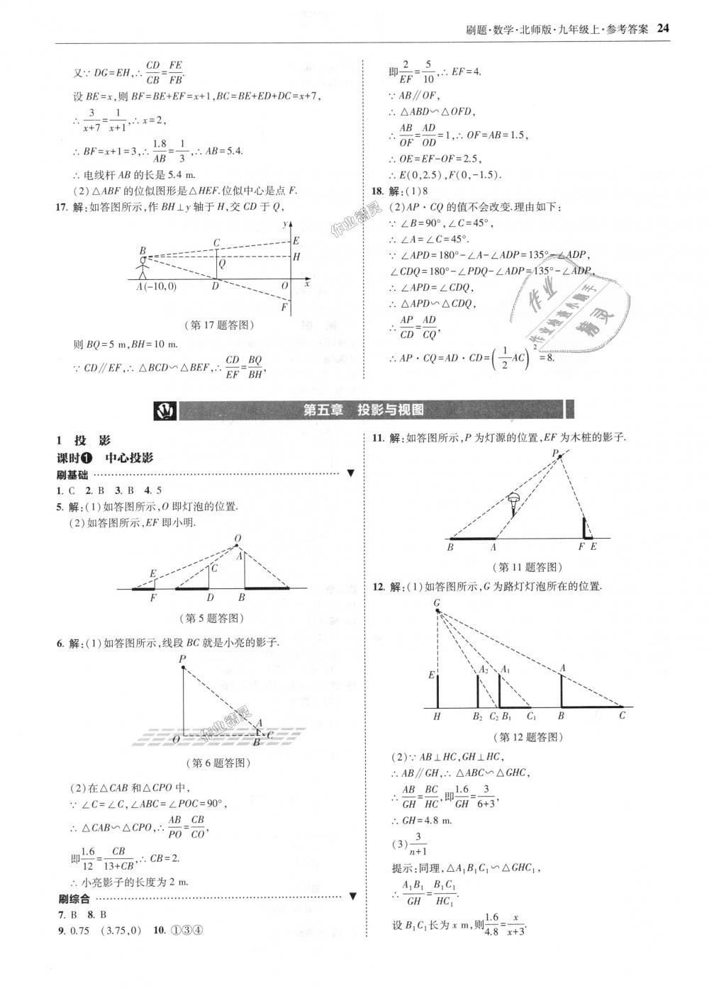 2018年北大綠卡刷題九年級數(shù)學(xué)上冊北師大版 第24頁