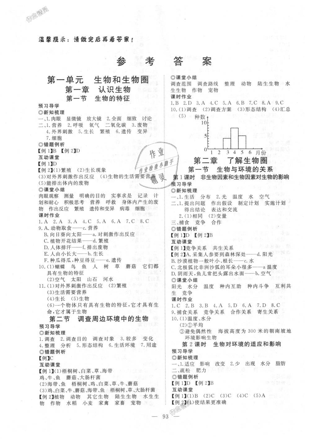 2018年351高效课堂导学案七年级生物上册人教版 第1页