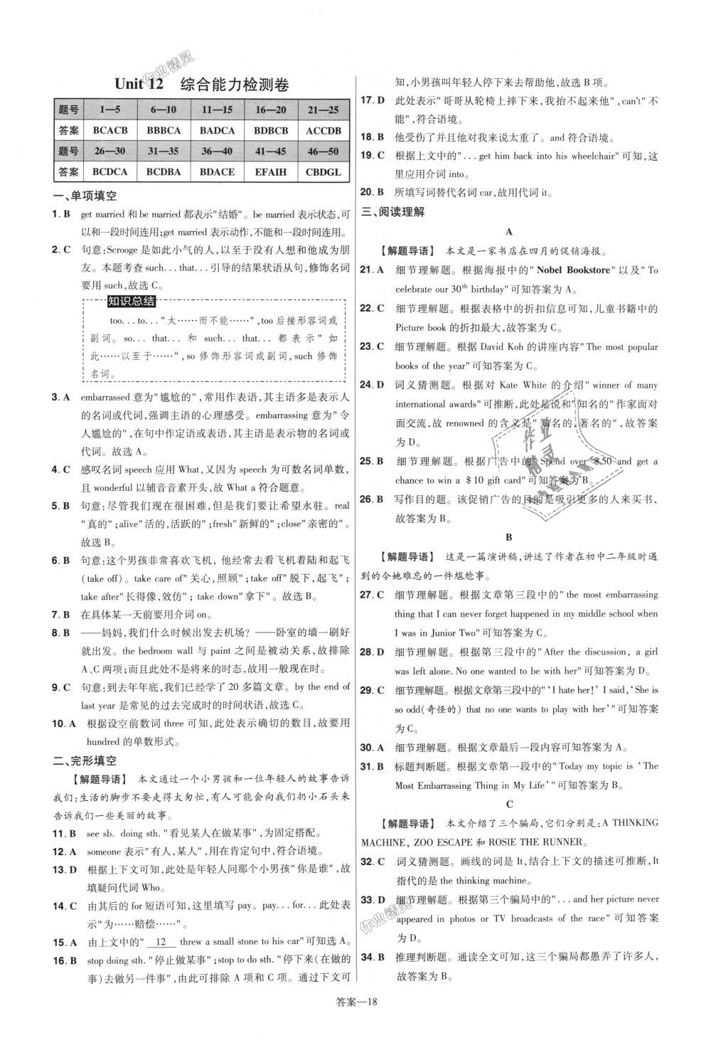 2018年一遍過初中英語(yǔ)九年級(jí)全一冊(cè)人教版 第58頁(yè)