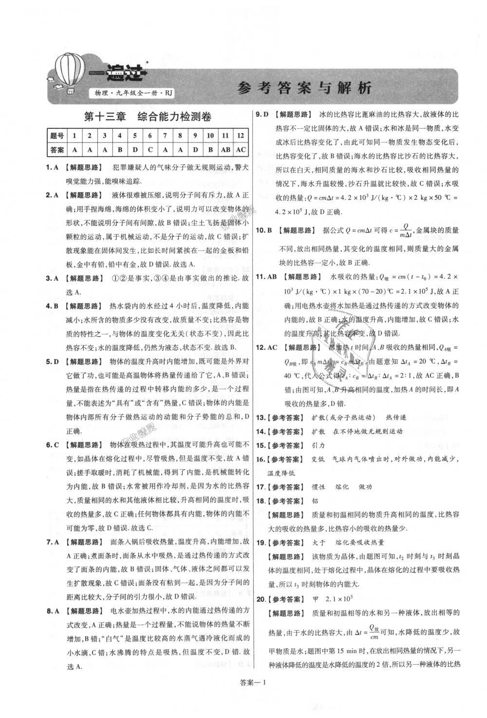 2018年一遍過初中物理九年級(jí)全一冊(cè)人教版 第57頁(yè)