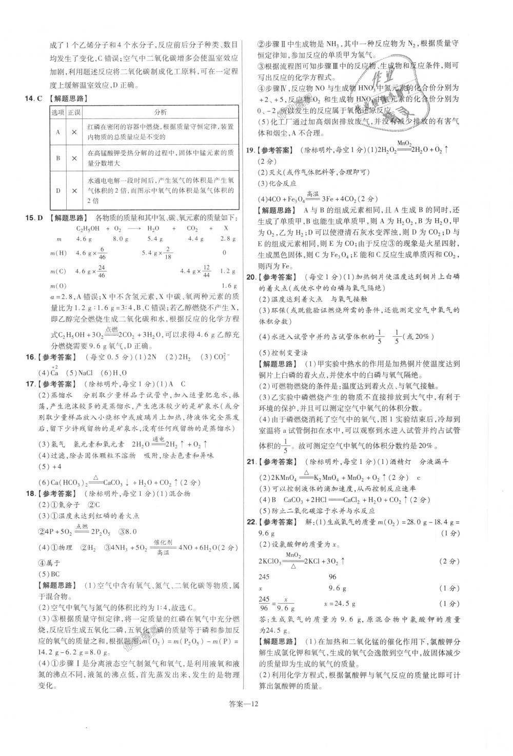 2018年一遍過(guò)初中化學(xué)九年級(jí)上冊(cè)人教版 第60頁(yè)