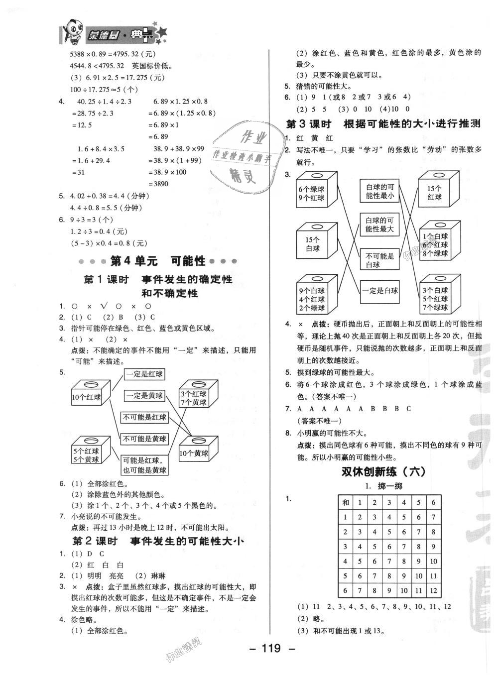 2018年综合应用创新题典中点五年级数学上册人教版 第11页