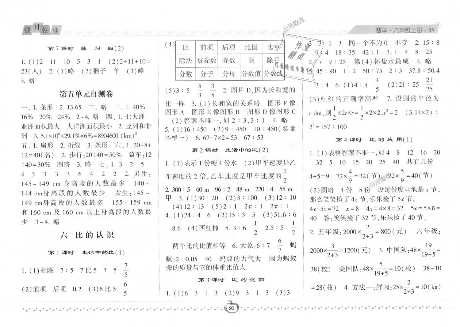 2018年經(jīng)綸學(xué)典課時(shí)作業(yè)六年級(jí)數(shù)學(xué)上冊北師大版 第8頁