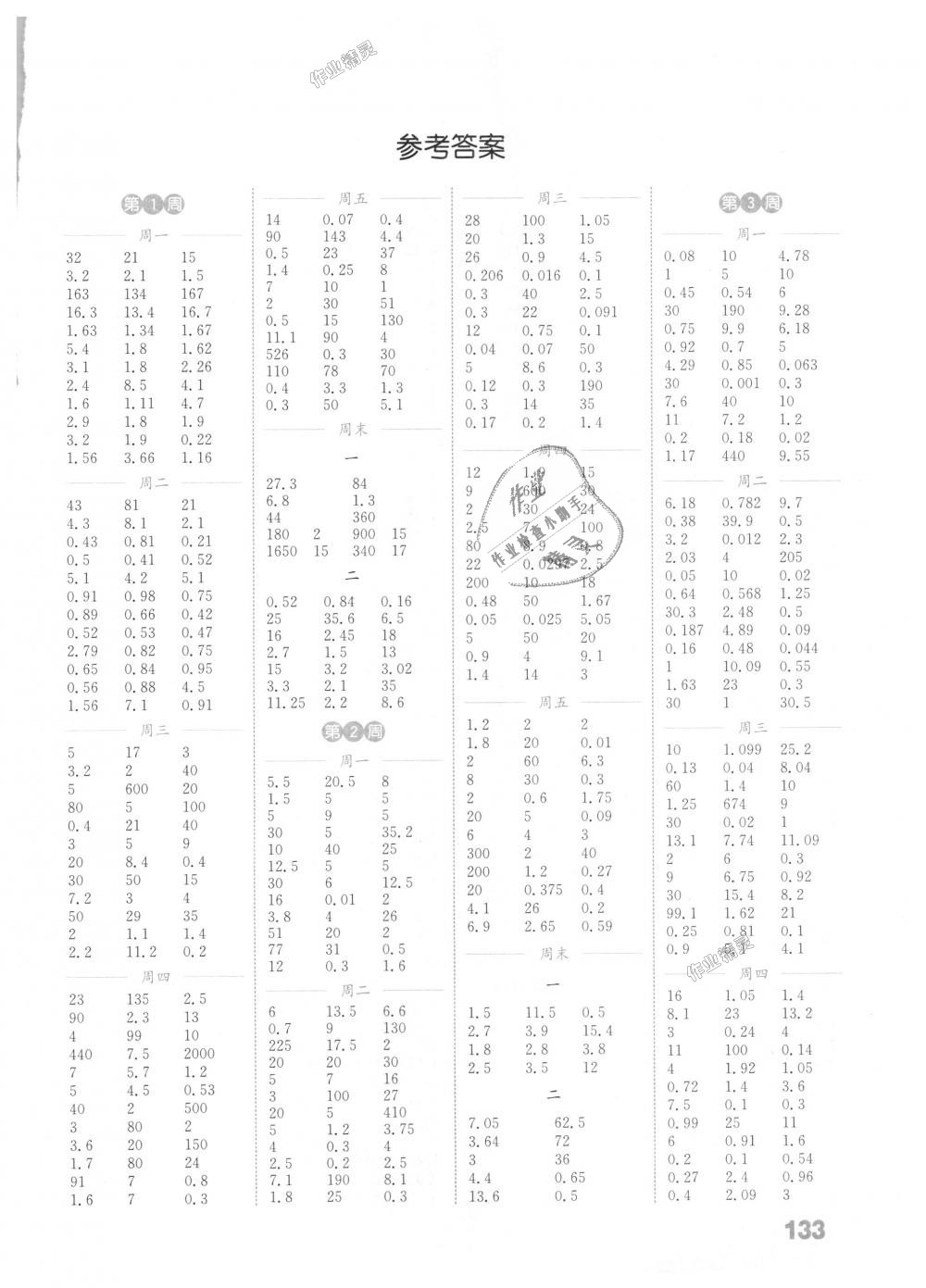 2018年通城學(xué)典小學(xué)數(shù)學(xué)計(jì)算能手五年級(jí)上冊(cè)北師大版 第1頁(yè)