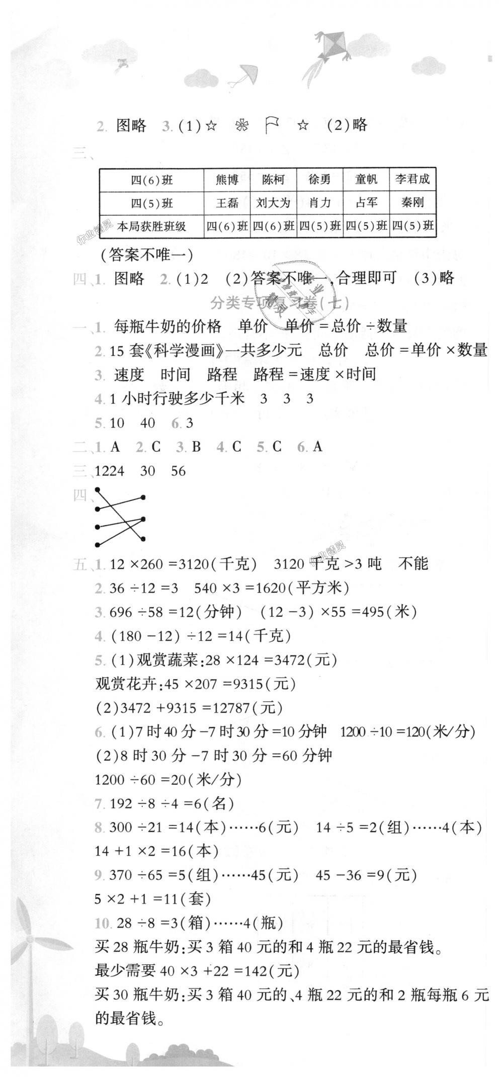 2018年黃岡小狀元達(dá)標(biāo)卷四年級(jí)數(shù)學(xué)上冊人教版 第10頁