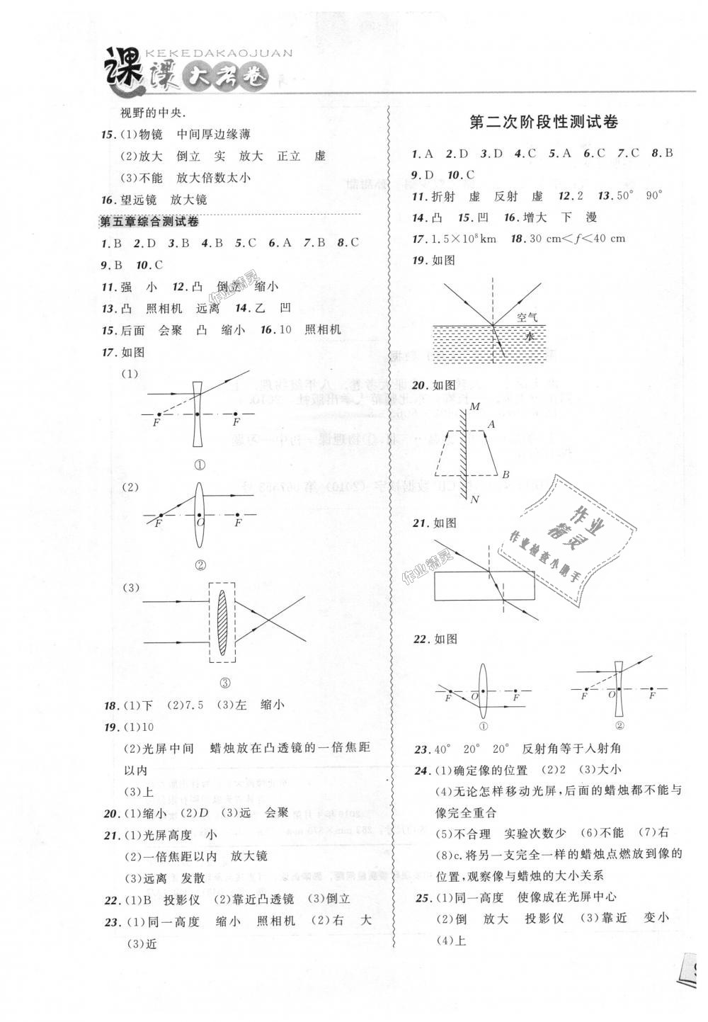 2018年北大綠卡課課大考卷八年級物理上冊人教版 第9頁