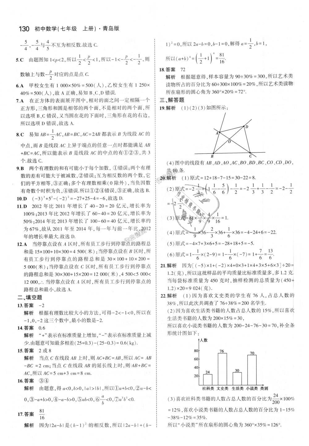 2018年5年中考3年模拟初中数学七年级上册青岛版 第21页