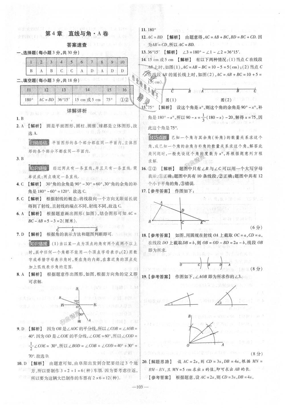 2018年金考卷活頁題選七年級數(shù)學(xué)上冊滬科版 第13頁