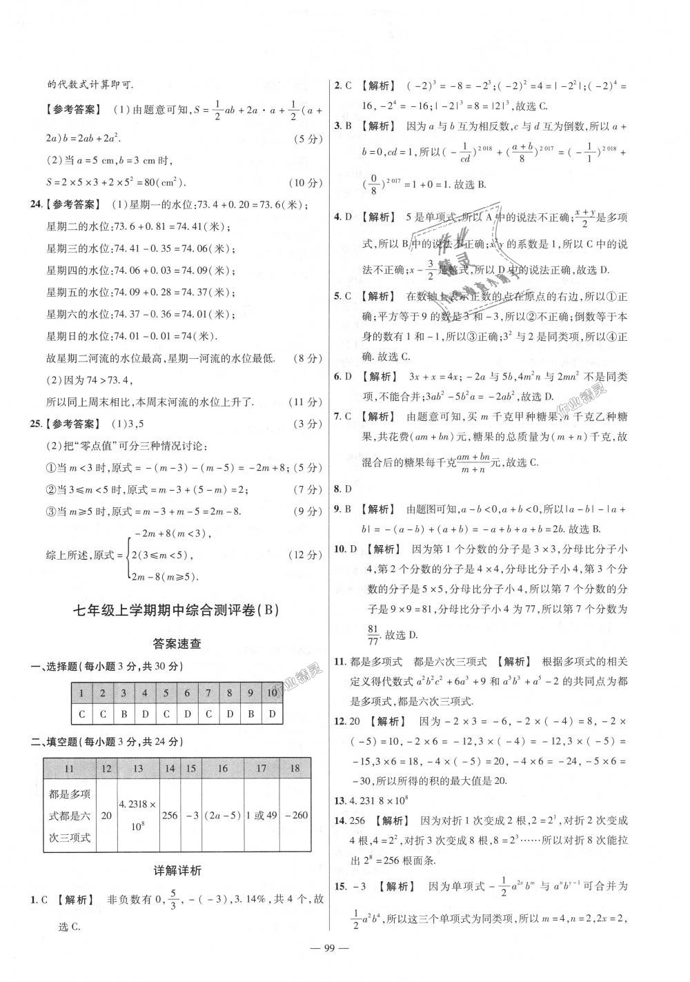 2018年金考卷活頁題選七年級數(shù)學(xué)上冊華師大版 第9頁