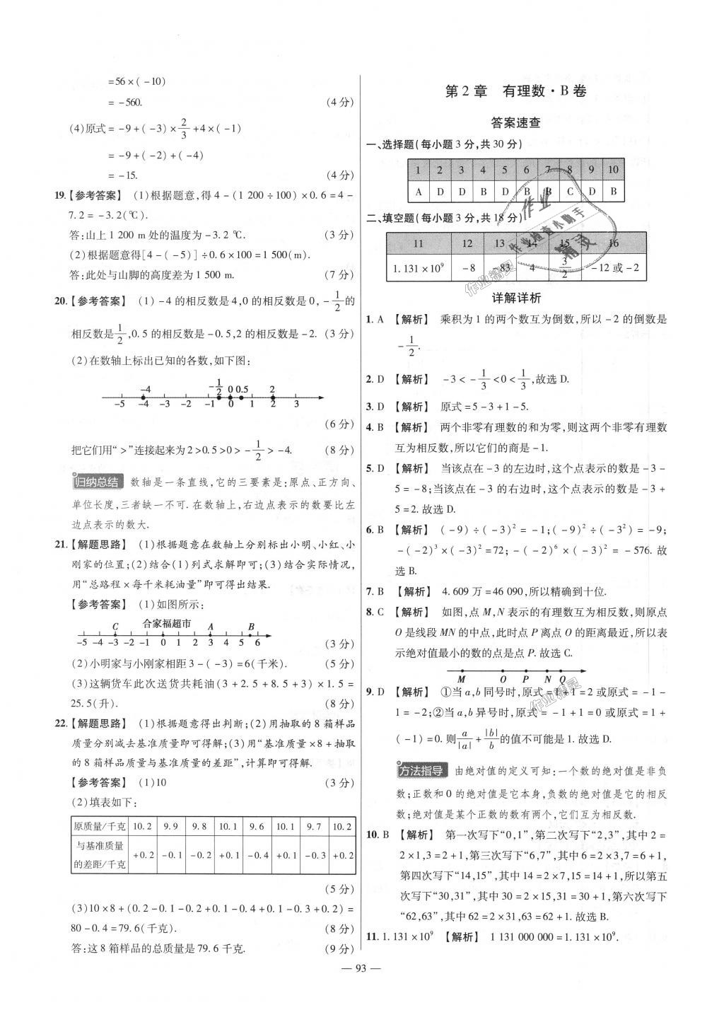 2018年金考卷活頁題選七年級數(shù)學(xué)上冊華師大版 第3頁