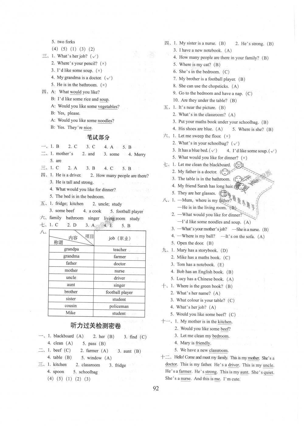 2018年期末冲刺100分完全试卷四年级英语上册人教PEP版 第4页