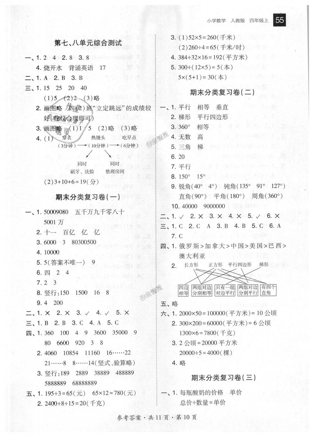 2018年北大綠卡四年級(jí)數(shù)學(xué)上冊(cè)人教版 第10頁(yè)