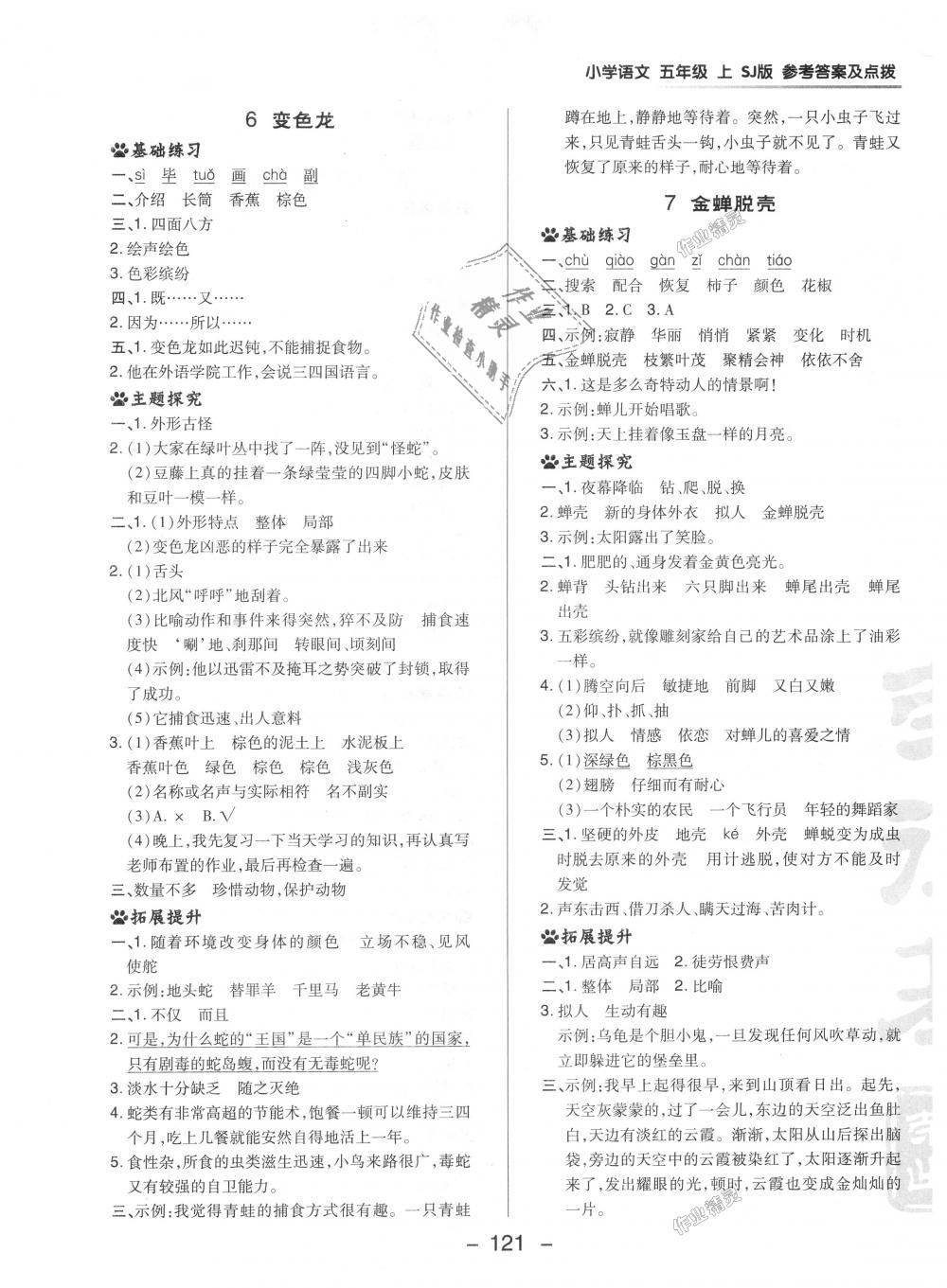 2018年綜合應用創(chuàng)新題典中點五年級語文上冊蘇教版 第9頁