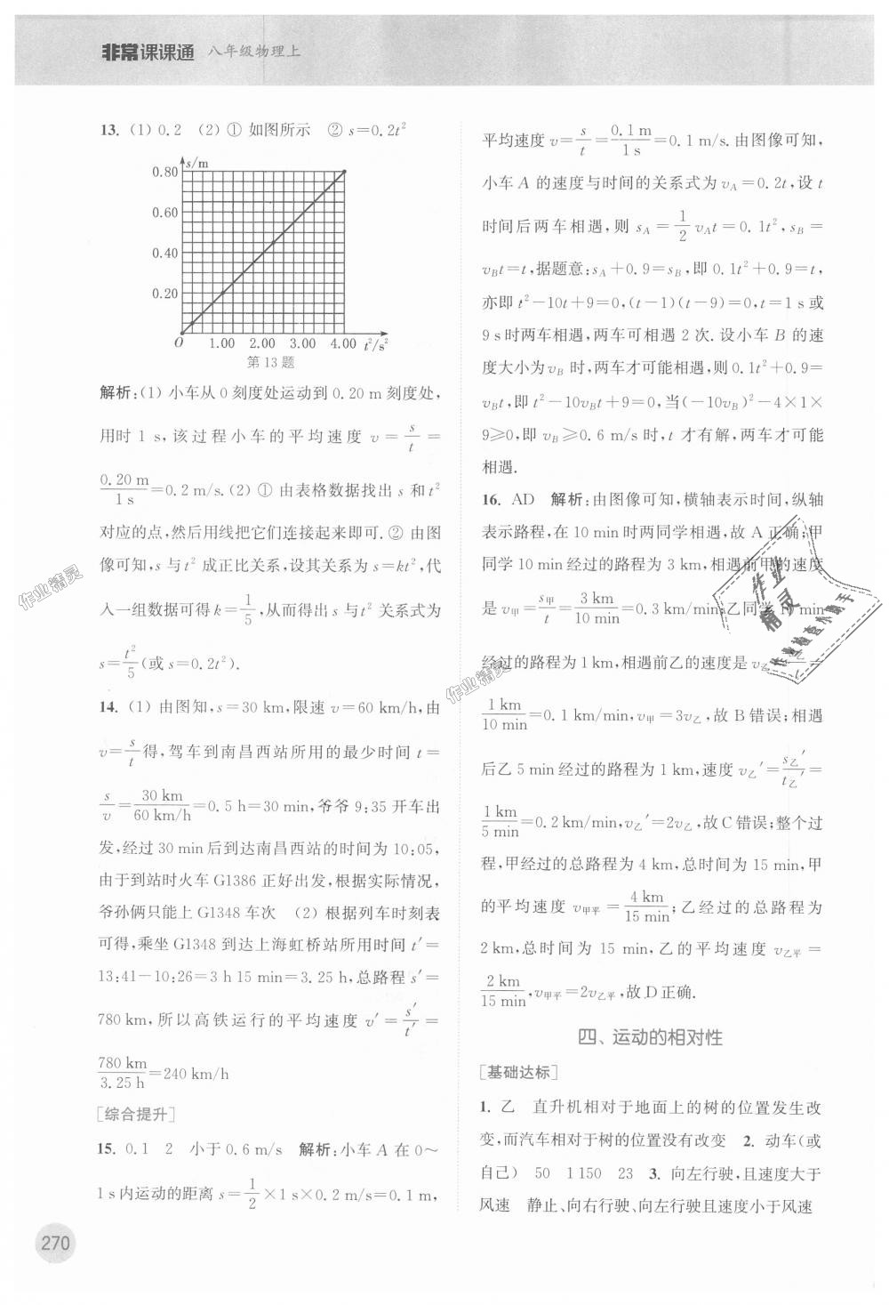 2018年通城學(xué)典非常課課通八年級(jí)物理上冊(cè)蘇科版 第14頁(yè)