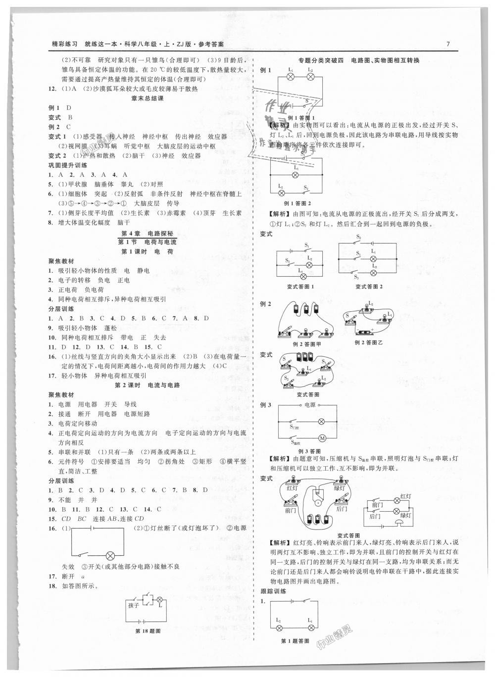 2018年精彩练习就练这一本八年级科学上册浙教版 第7页