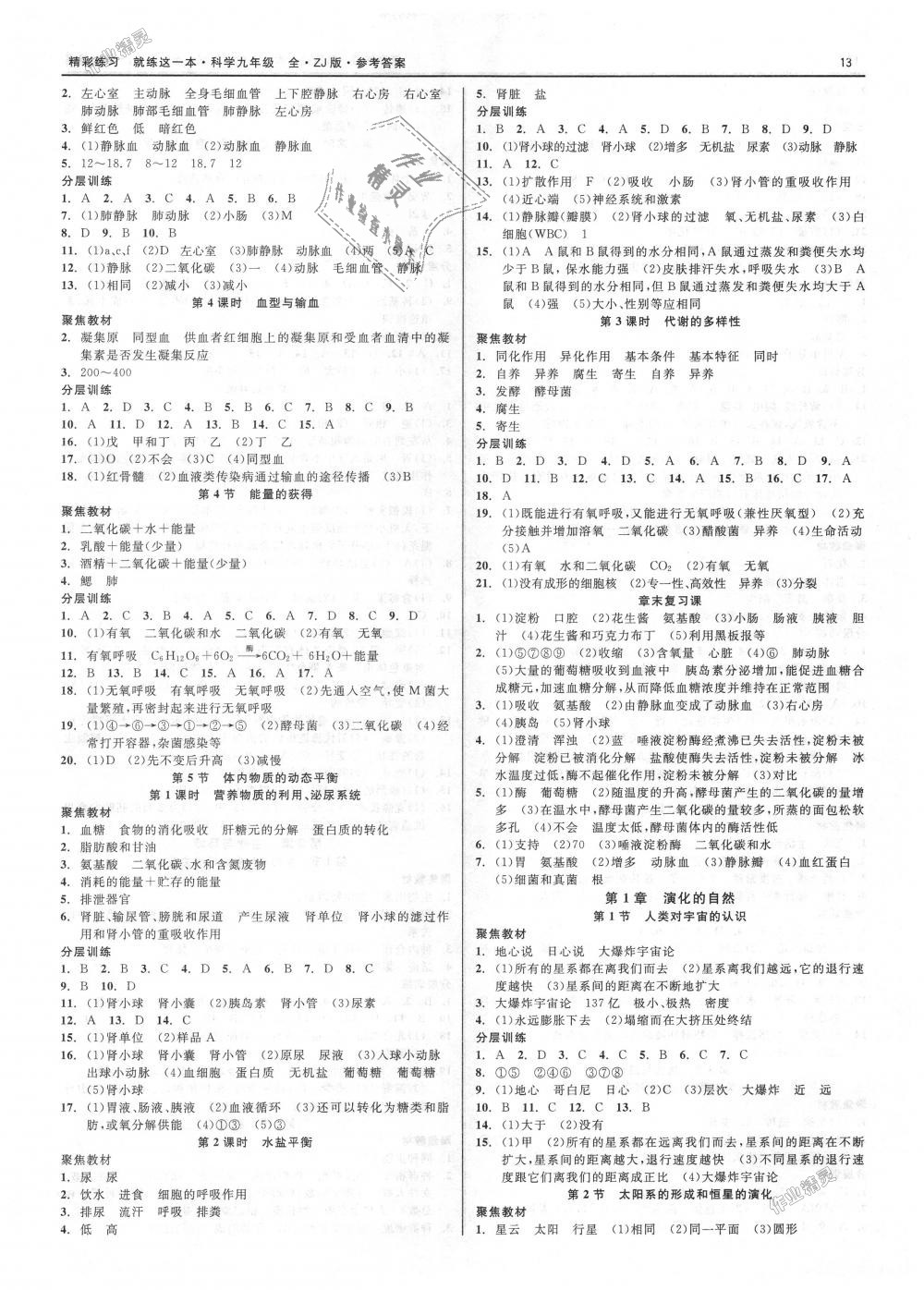 2018年精彩練習(xí)就練這一本九年級(jí)科學(xué)全一冊(cè)浙教版 第13頁(yè)