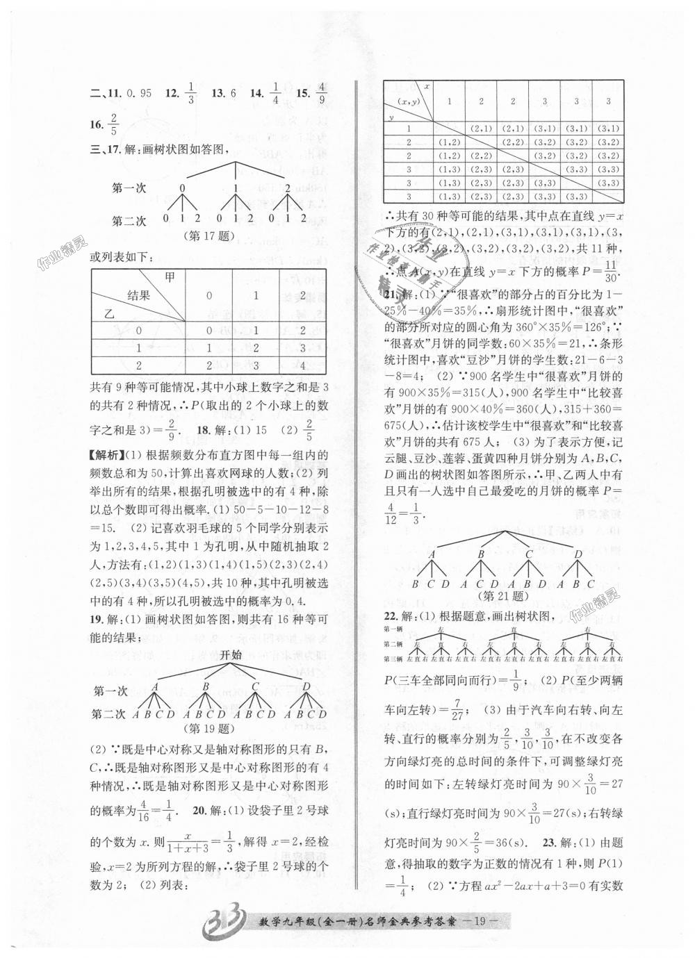 2018年名師金典BFB初中課時(shí)優(yōu)化九年級(jí)數(shù)學(xué)全一冊(cè)浙教版 第19頁