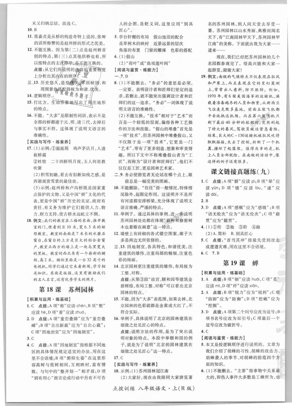 2018年點(diǎn)撥訓(xùn)練八年級(jí)語文上冊(cè)人教版 第11頁