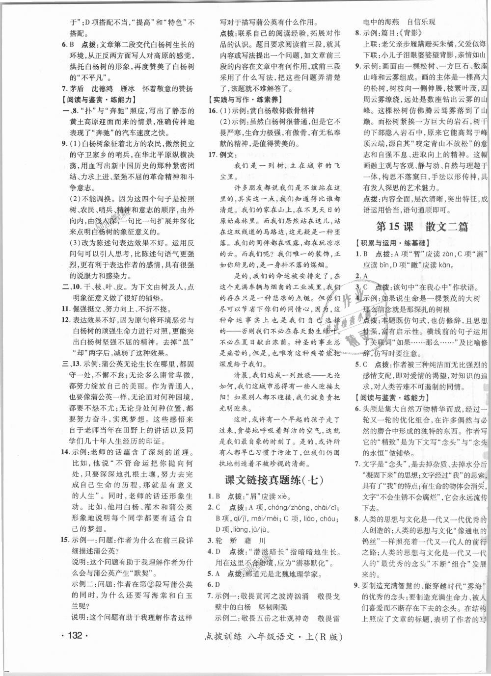 2018年點撥訓(xùn)練八年級語文上冊人教版 第9頁