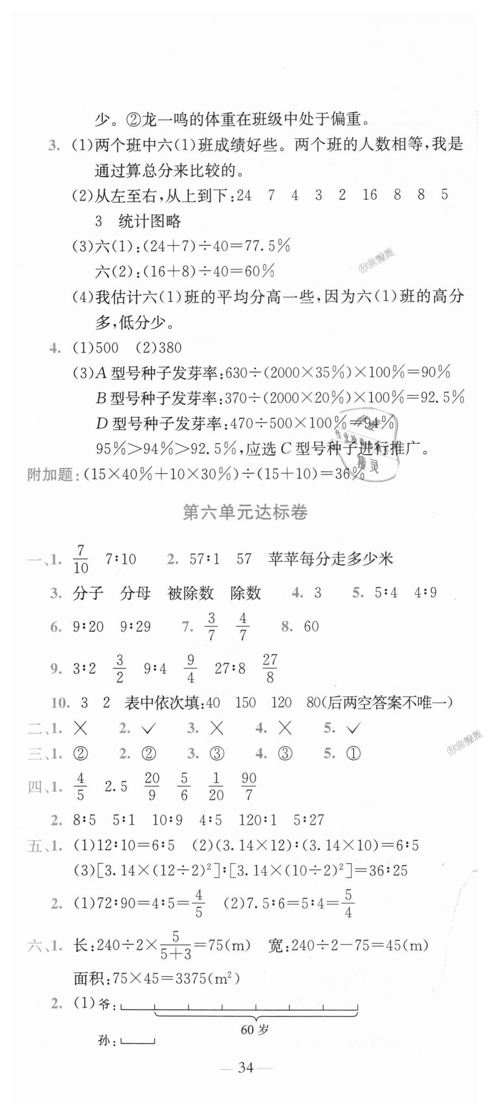 2018年黃岡小狀元達(dá)標(biāo)卷六年級(jí)數(shù)學(xué)上冊(cè)北師大版廣東專版 第5頁(yè)