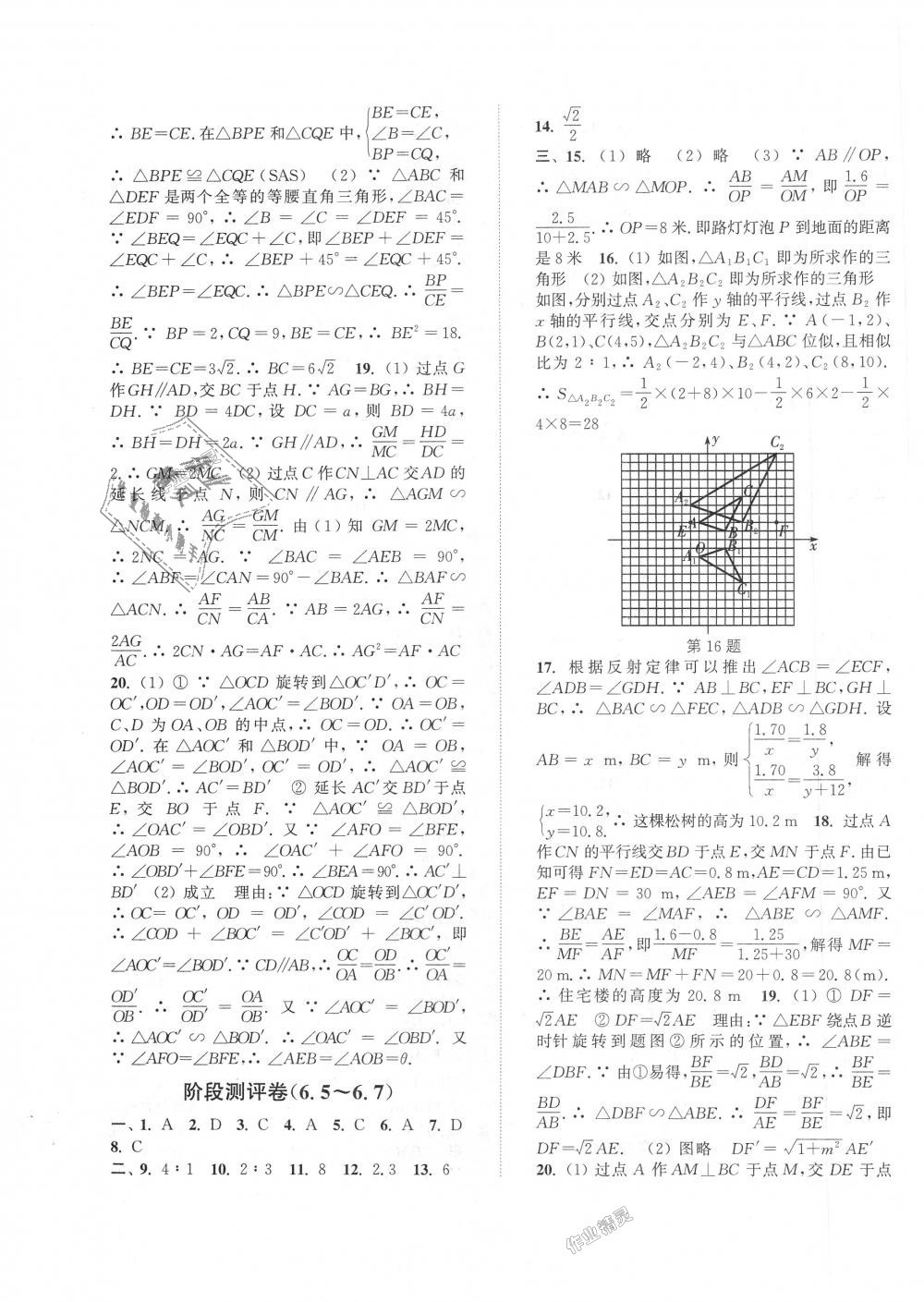 2018年通城學(xué)典初中全程測(cè)評(píng)卷九年級(jí)數(shù)學(xué)全一冊(cè)蘇科版 第11頁(yè)