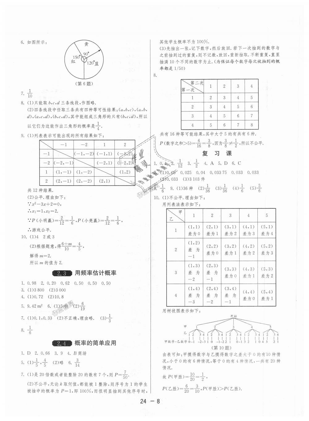 2018年1课3练单元达标测试九年级数学上册浙教版 第8页