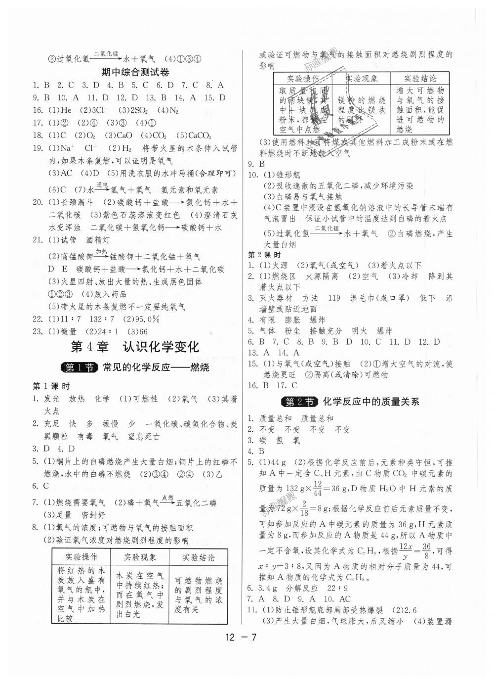 2018年1课3练单元达标测试九年级化学上册沪教版 第7页