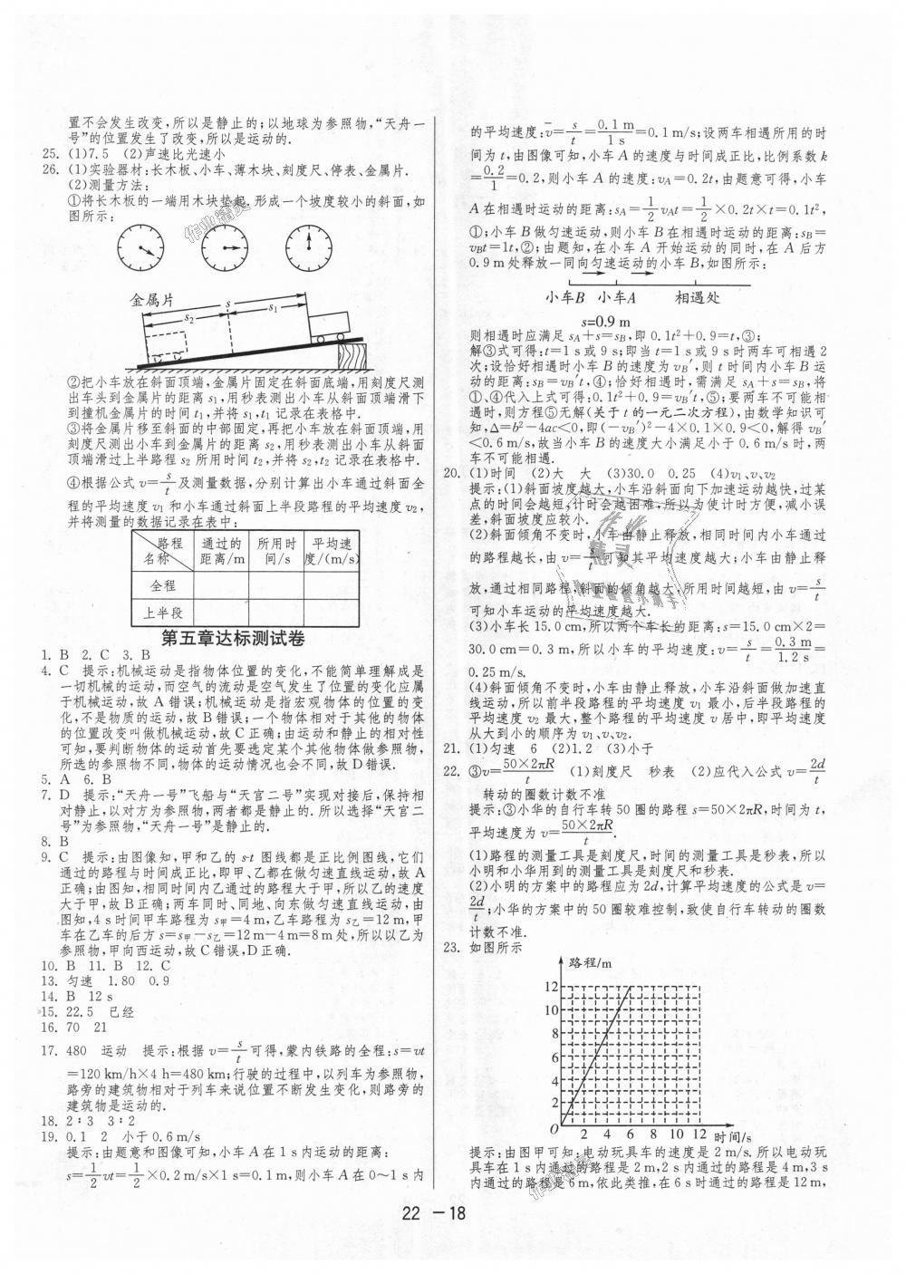 2018年1课3练单元达标测试八年级物理上册苏科版 第18页