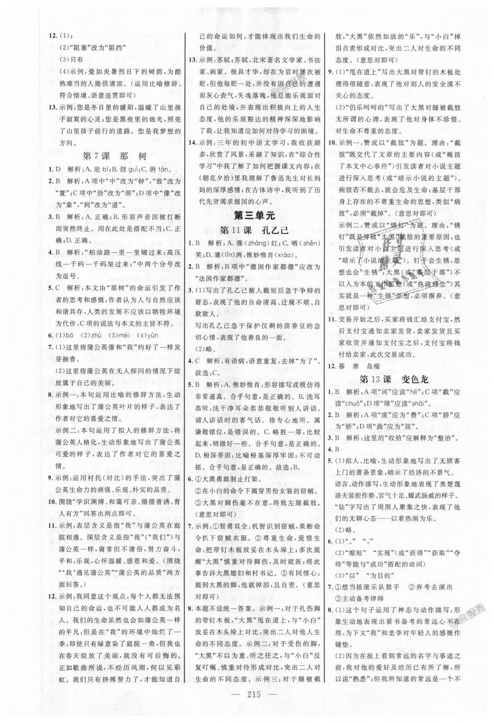 2018年细解巧练九年级语文全一册鲁教版 第2页