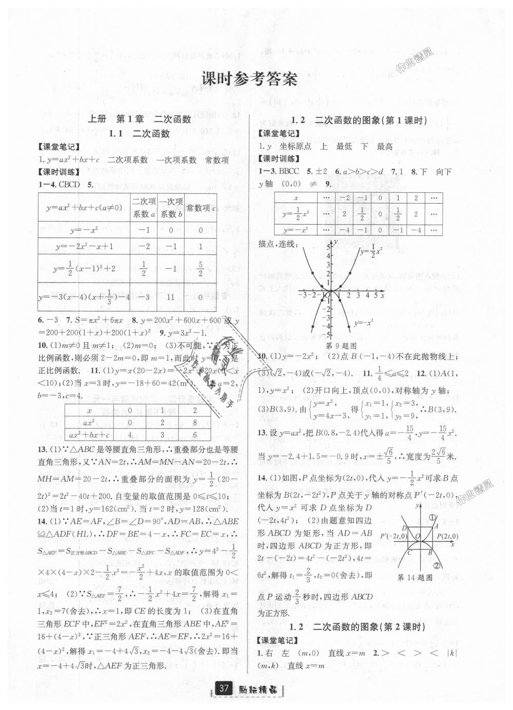 2018年励耘书业励耘新同步九年级数学全一册浙教版 第1页