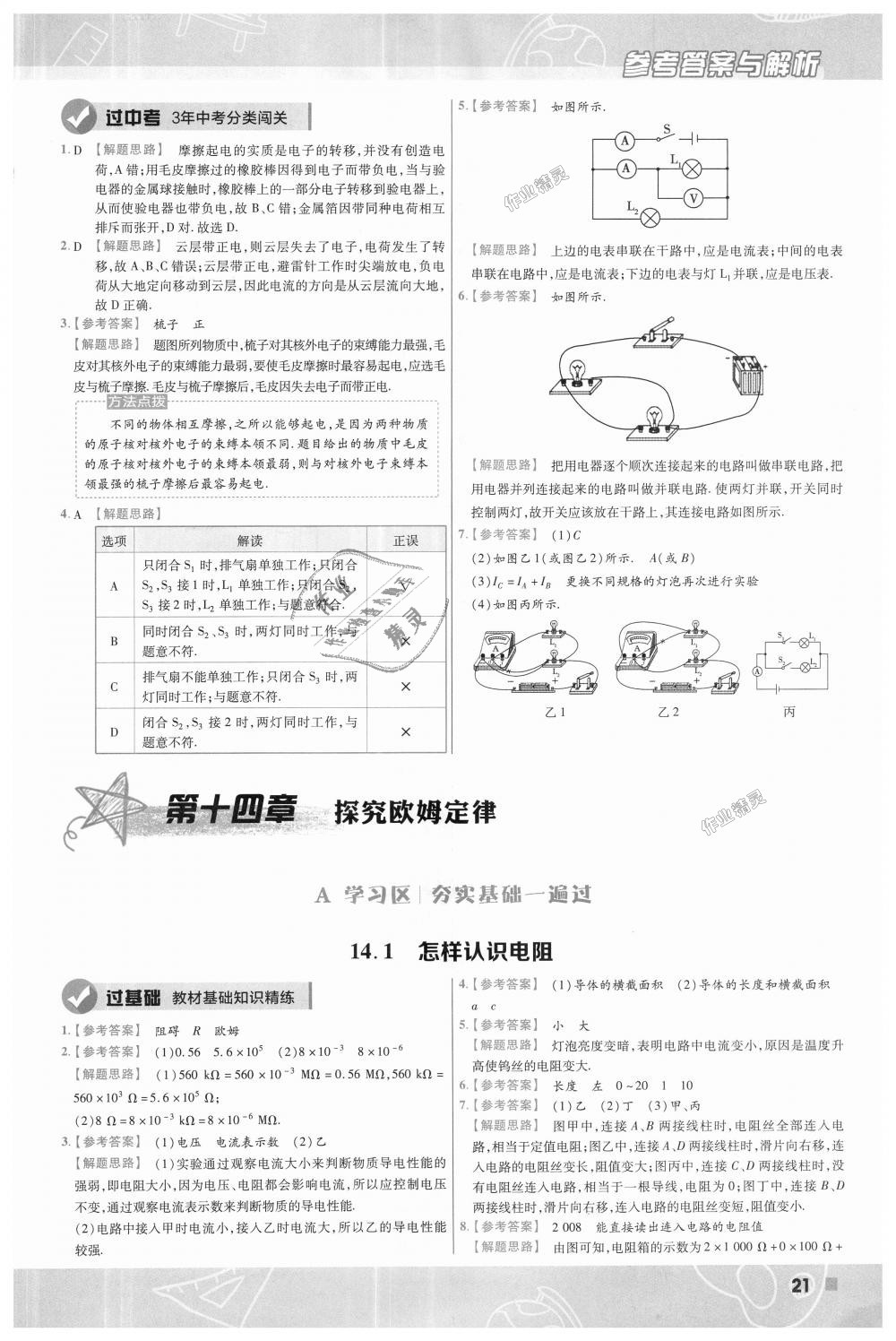 2018年一遍過初中物理九年級全一冊滬粵版 第21頁