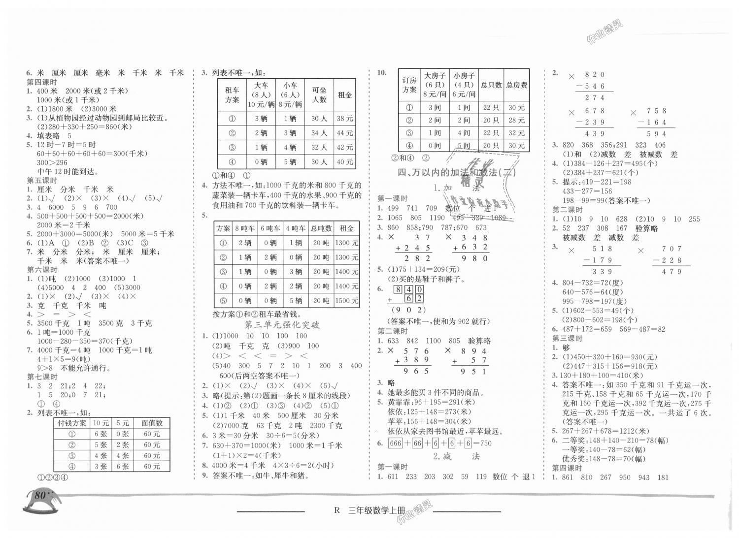 2018年黃岡小狀元作業(yè)本三年級(jí)數(shù)學(xué)上冊(cè)人教版 第2頁