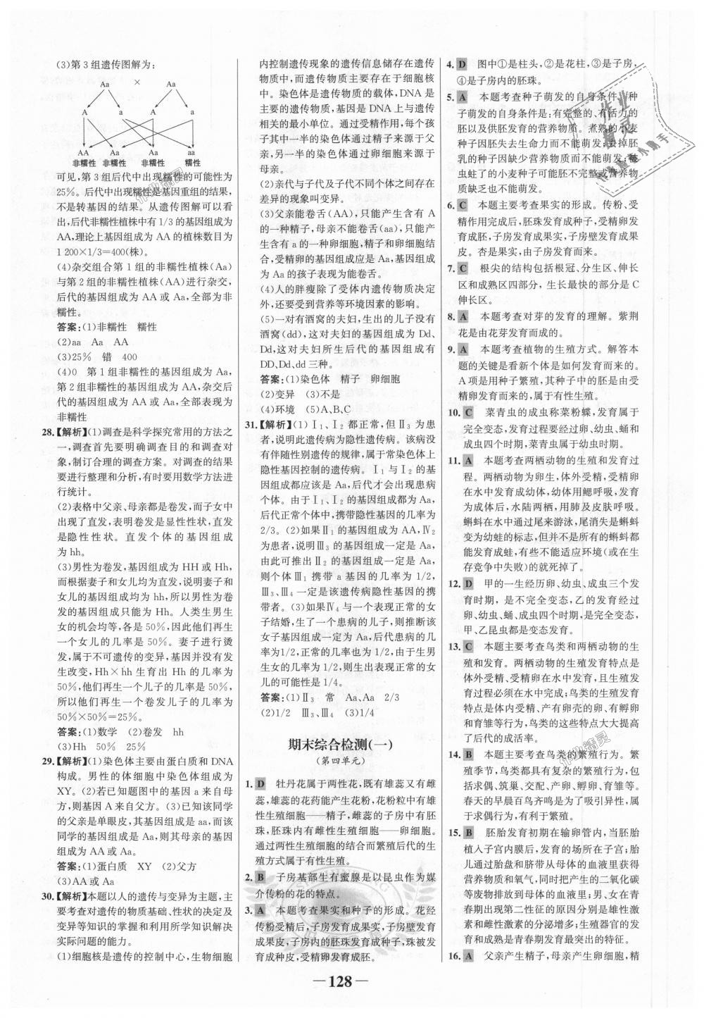 2018年世紀金榜金榜學案八年級生物上冊濟南版 第28頁