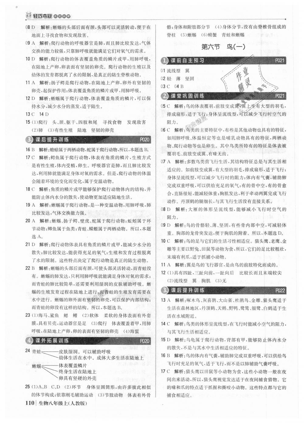 2018年1加1輕巧奪冠優(yōu)化訓練八年級生物上冊人教版銀版 第7頁