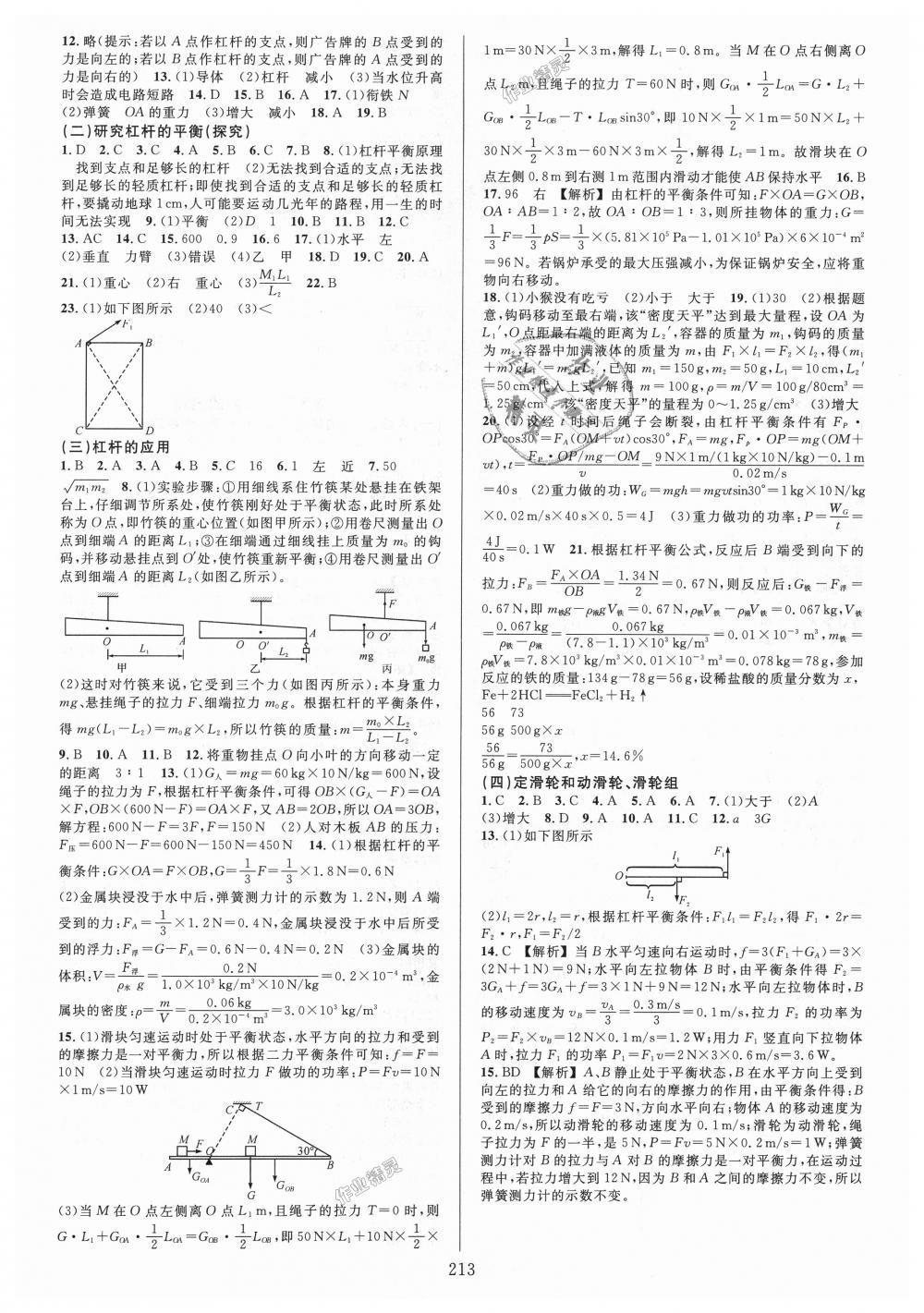 2018年全優(yōu)方案夯實(shí)與提高九年級(jí)科學(xué)全一冊(cè)浙教版 第13頁(yè)