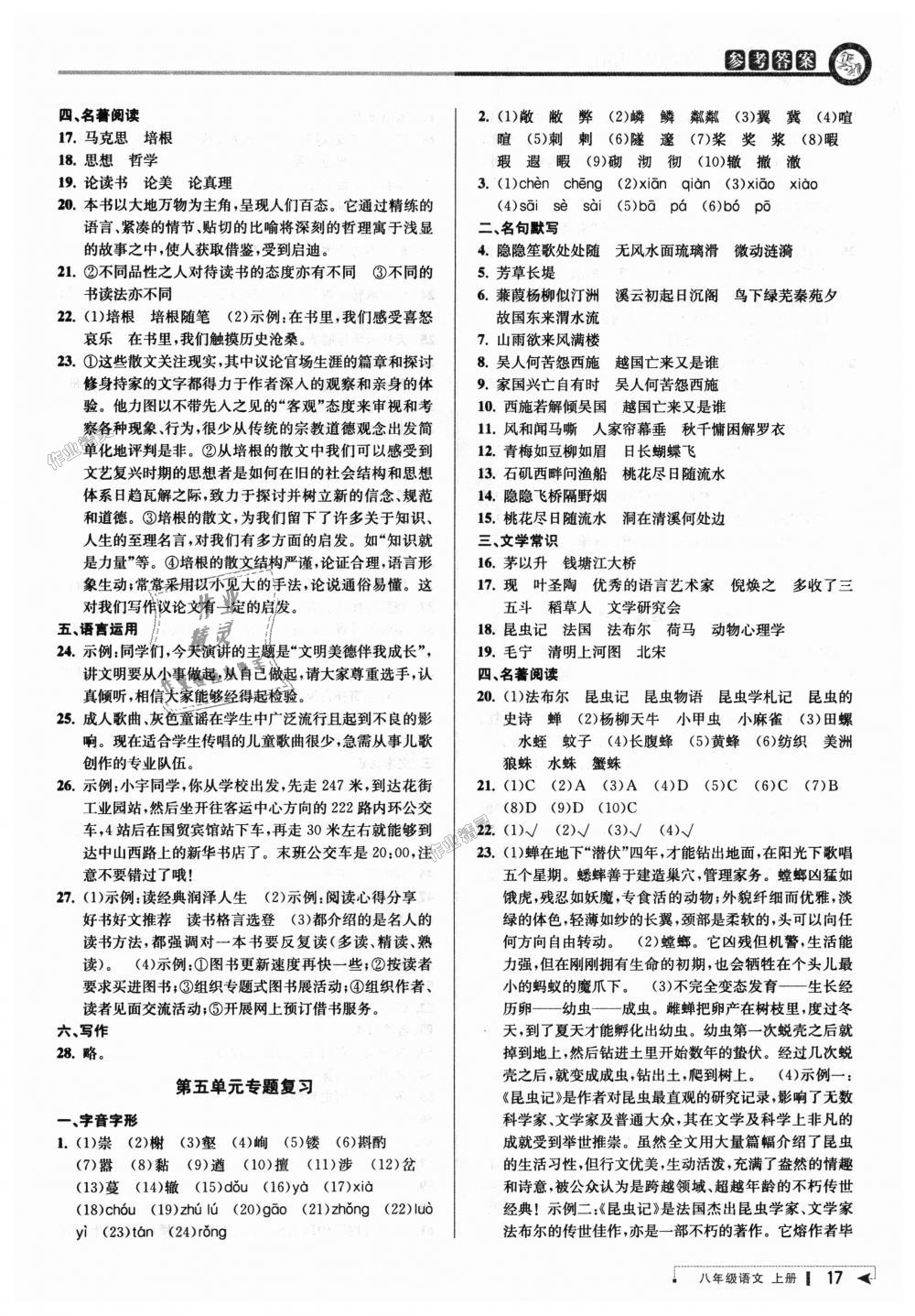 2018年教与学课程同步讲练八年级语文上册人教版 第16页