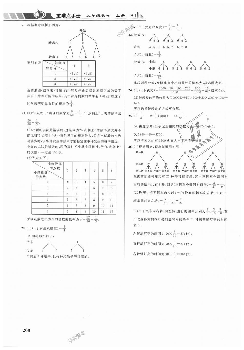 2018年重難點(diǎn)手冊(cè)九年級(jí)數(shù)學(xué)上冊(cè)人教版 第31頁(yè)