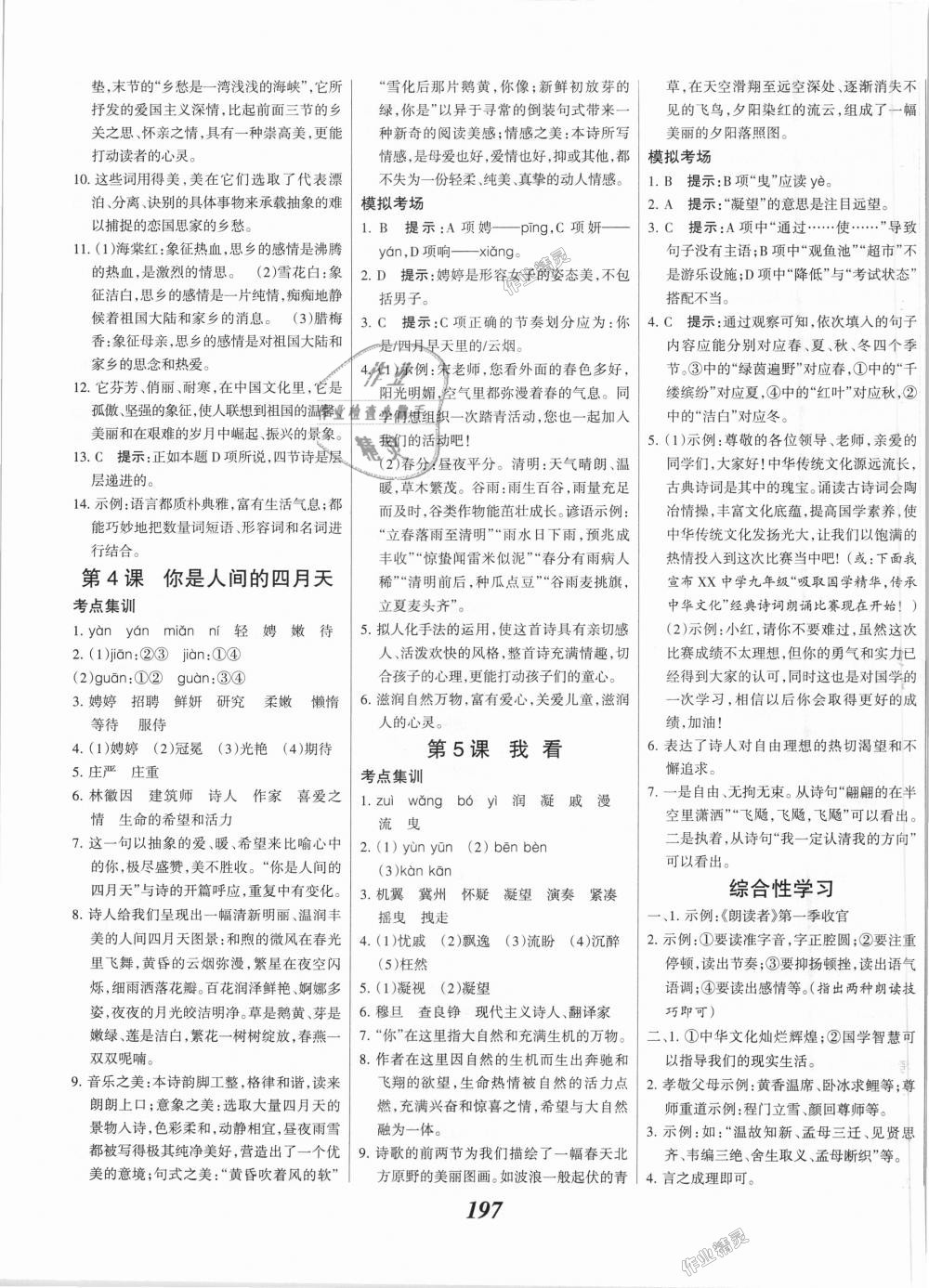 2018年全优课堂考点集训与满分备考九年级语文全一册上人教版 第3页