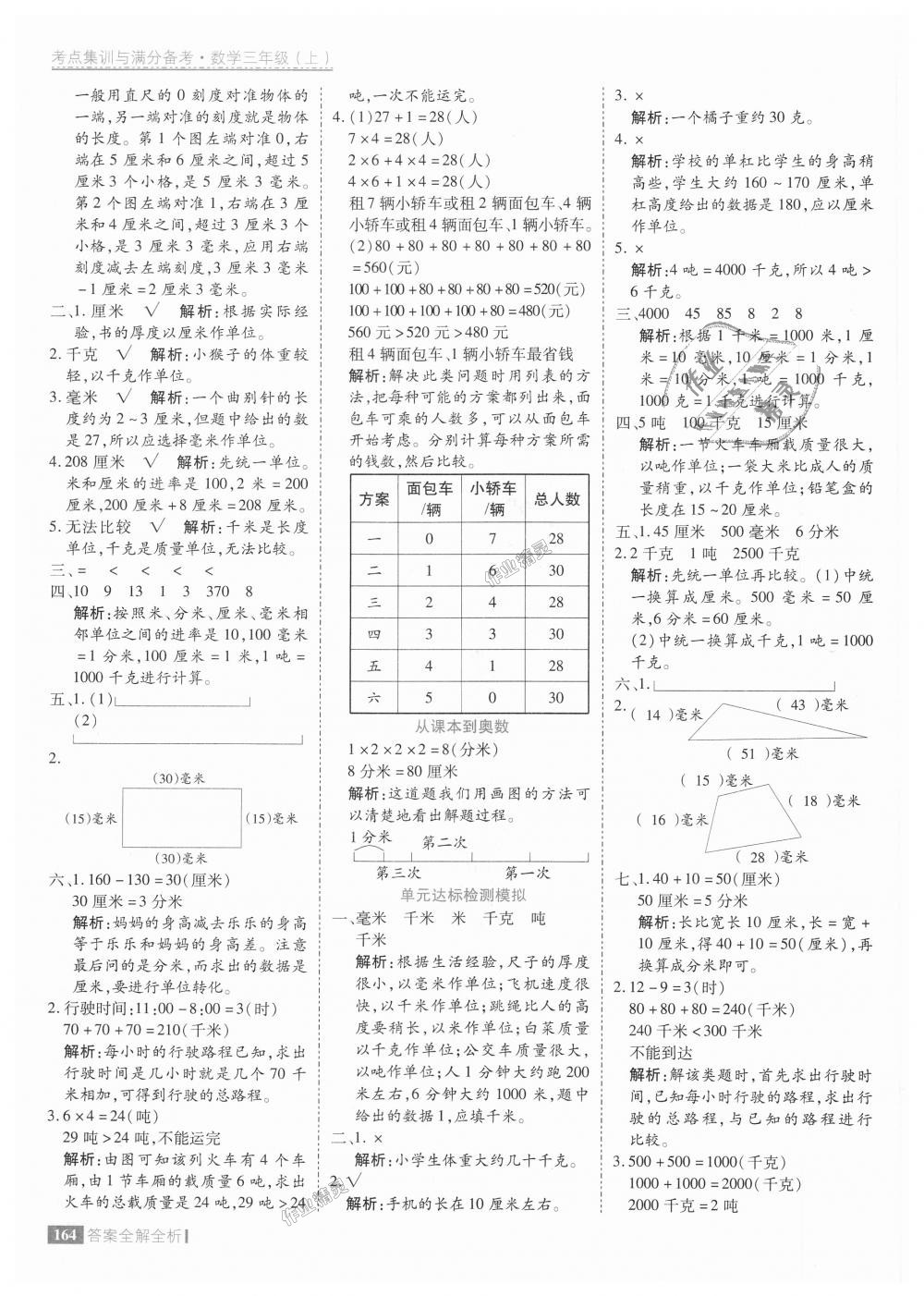 2018年考點(diǎn)集訓(xùn)與滿分備考三年級數(shù)學(xué)上冊人教版 第12頁