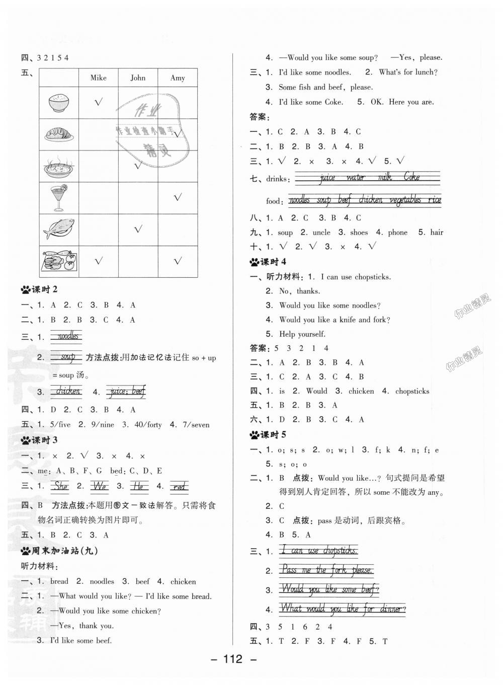 2018年綜合應(yīng)用創(chuàng)新題典中點(diǎn)四年級英語上冊人教PEP版 第12頁