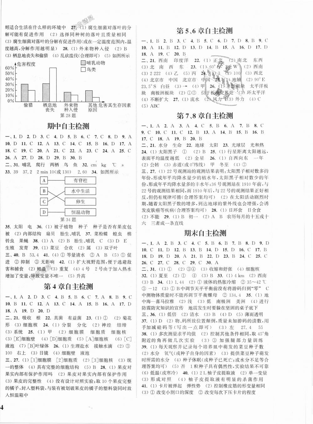 2018年通城学典课时作业本七年级科学上册华师版 第8页