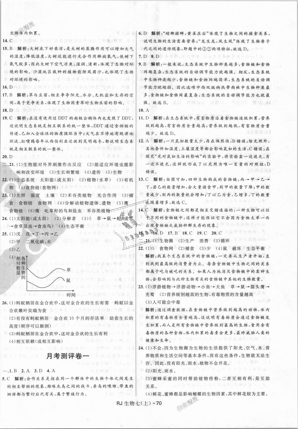 2018年奪冠百分百初中優(yōu)化測(cè)試卷七年級(jí)生物上冊(cè)人教版 第2頁(yè)