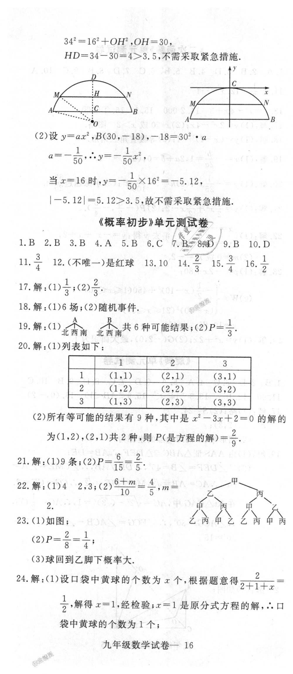 2018年思維新觀察九年級數(shù)學(xué)上冊人教版 第168頁