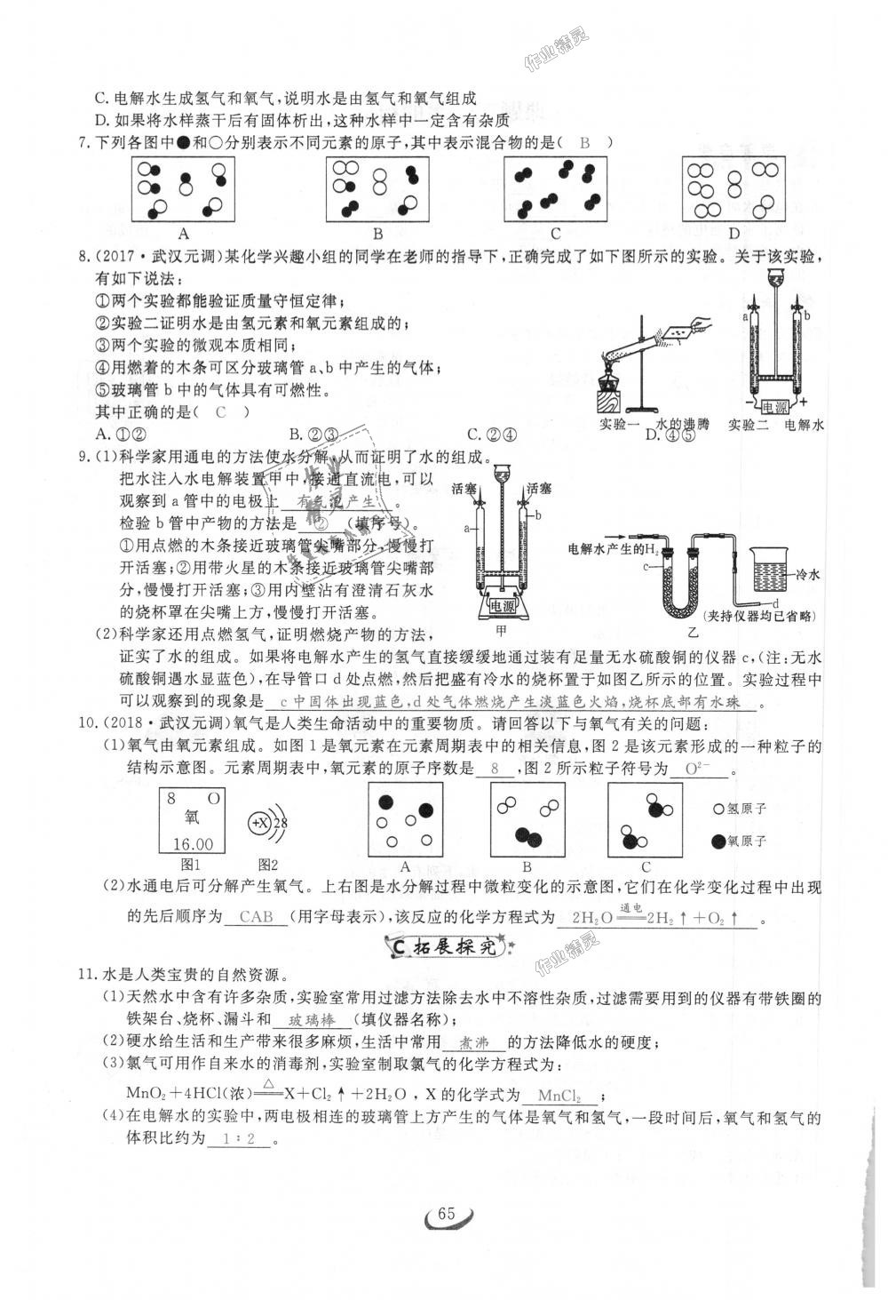 2018年思维新观察九年级化学上册人教版 第65页