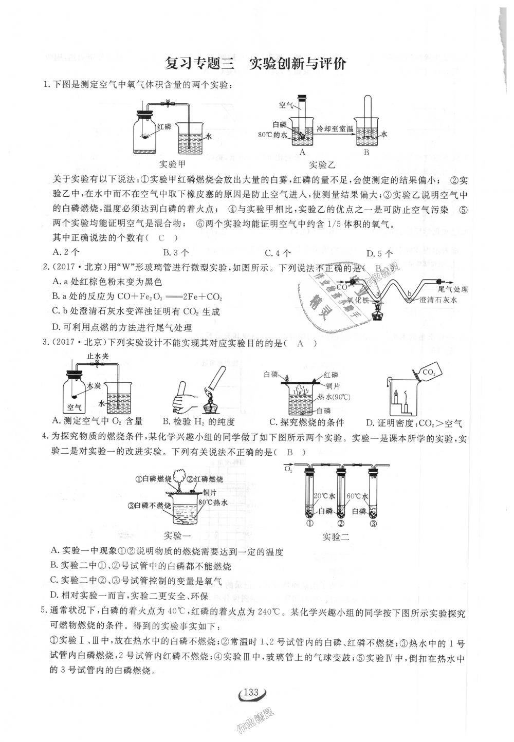 2018年思维新观察九年级化学上册人教版 第133页