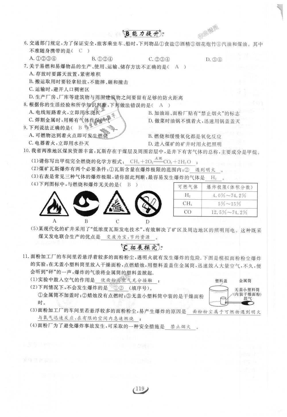 2018年思維新觀察九年級化學上冊人教版 第119頁